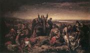 Soma Orlai Petrich Ms. Perenyi Gathering the Dead after the Battle at Mohacs oil painting artist